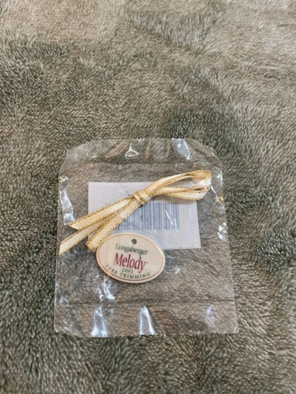 Longaberger 2003 Tree Trimming Melody Basket #10452 Lid Tie-On Protector w/box
